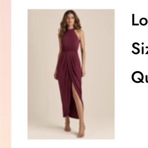 Long Drape Dress 1x Sleeveless with Side Slit Venus